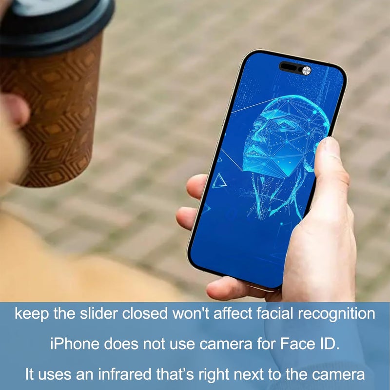 EYSOFT Front Camera Cover Compatible for iPhone 16/16Plus/16Pro/16Pro Max/15/15Plus/15Pro/15Pro Max/14Pro/14Pro Max,Webcam Cover Protect Privacy and Security,Not Affect Face ID, 2 Pack-Silver - Image 3